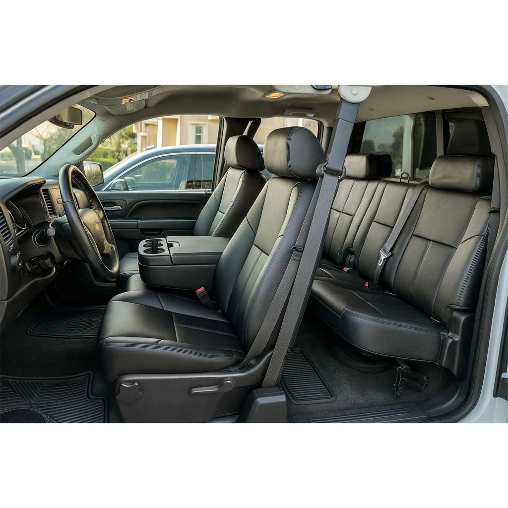 Set of 2 Front & Rear Black Seat Covers for Chevrolet Silverado (2007–2013)