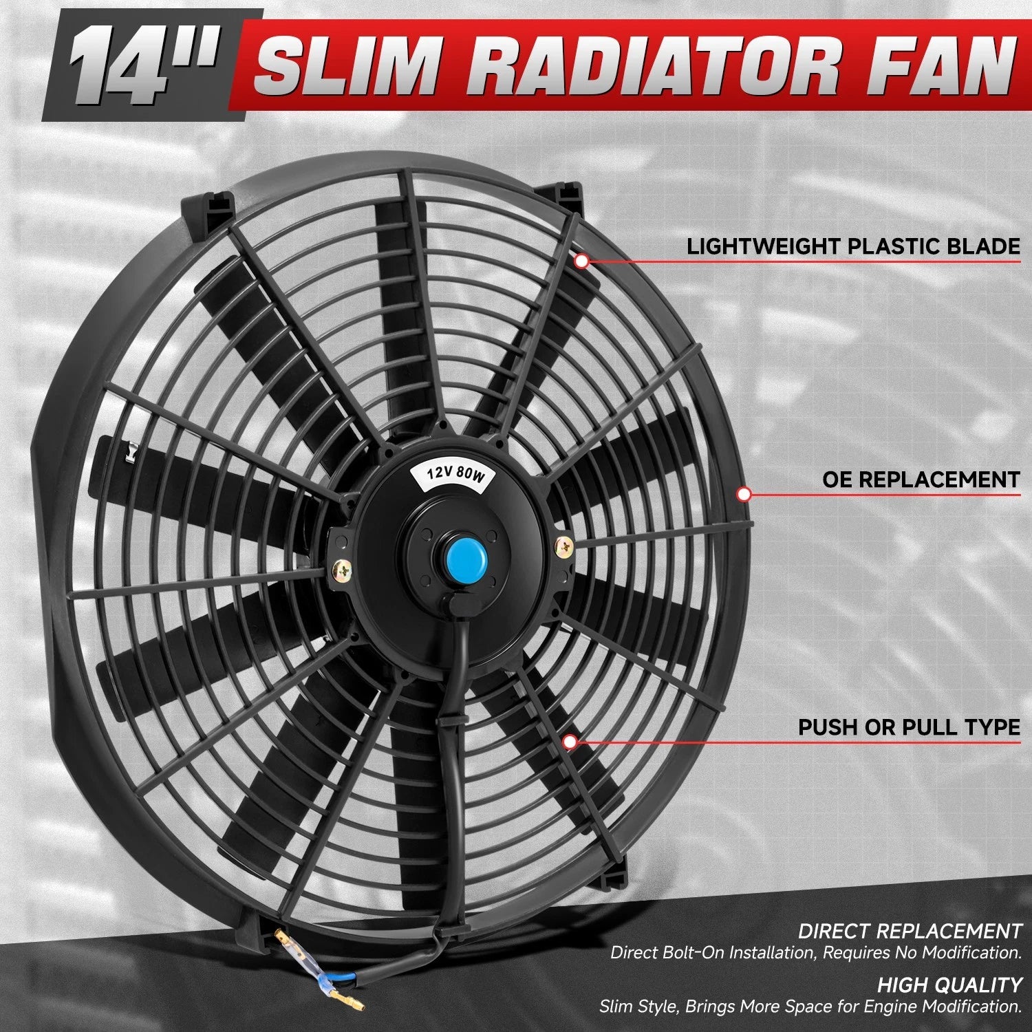 2X 14" Electric Radiator Cooling Fan Assembly Kit Universal
