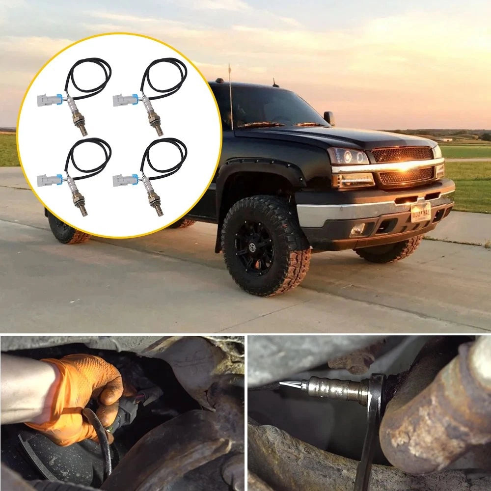 Set of 4 O2 Oxygen Sensors for Chevy Silverado 1500 Tahoe 5.3L (2007–2013)