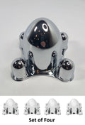 Chrome 4 Lug Spider Hub Caps Bullet Center Set for 4 x 4-1/2 (1935–1950)