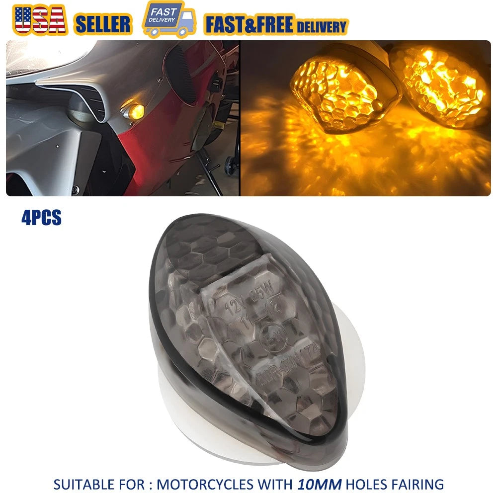 Set of 4 LED Flush Mount Front Turn Signal Blinkers for Honda CBR600RR CBR600F4/F4i (2003–2006)