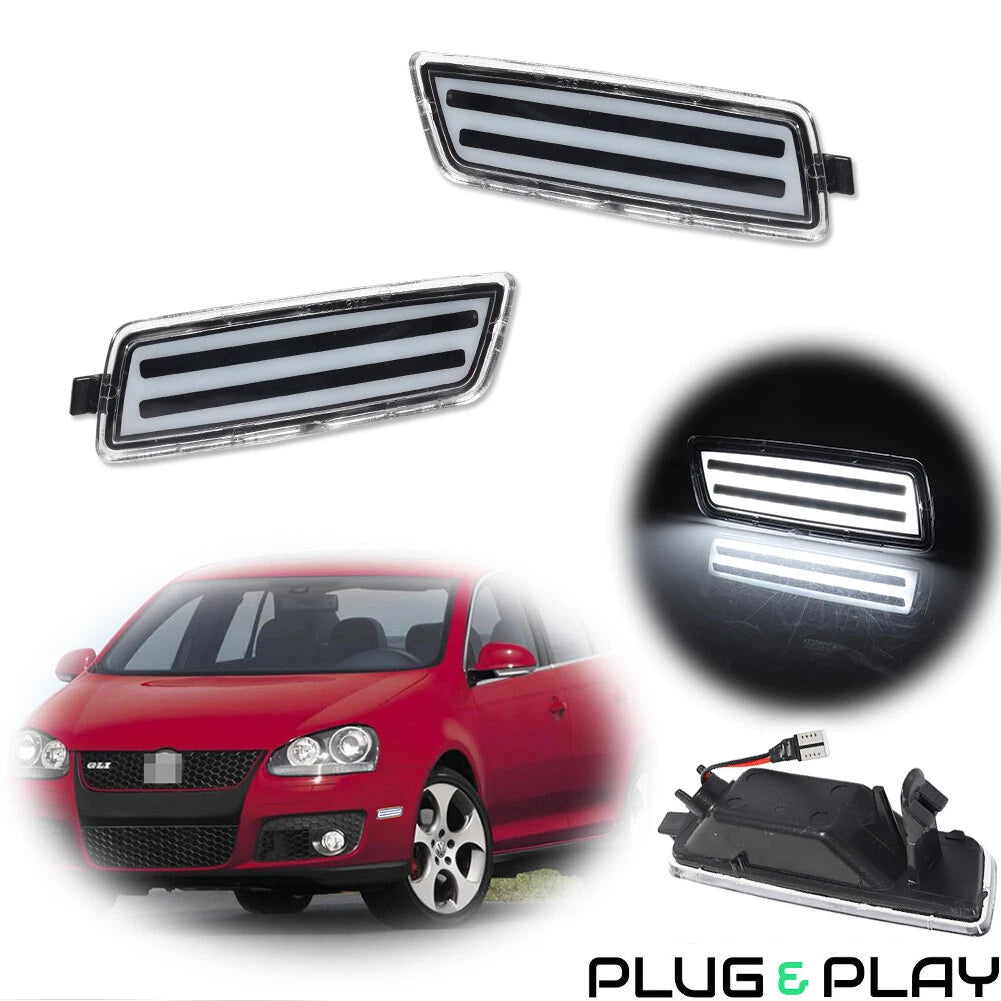 Clear White LED Front Corner Side Marker Light for VW Jetta (2005–2010)