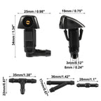2X Windshield Washer Nozzle Kit with Connectors for Honda 