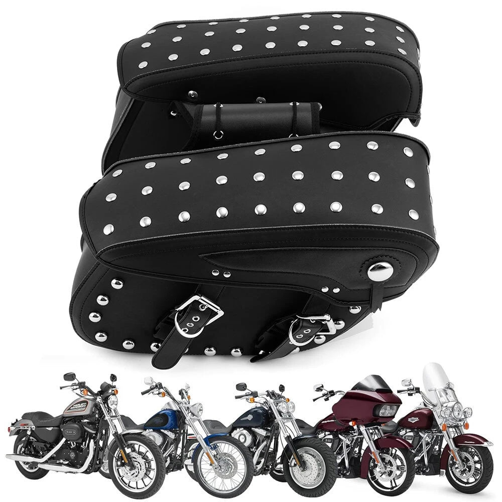 2Pcs Saddle Bags for Harley Honda Suzuki Yamaha (Motorcycle)