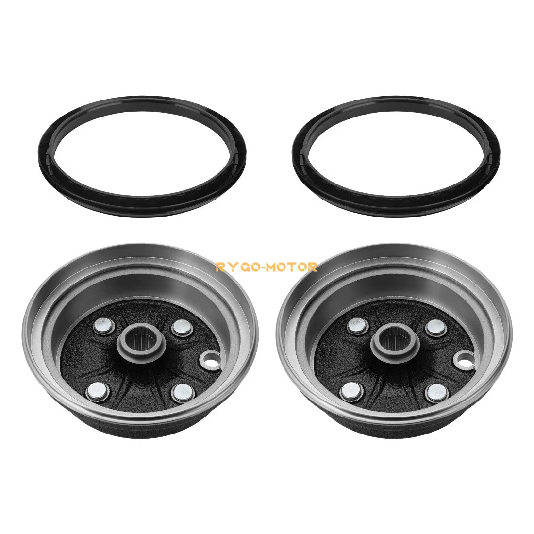 2X Front Wheel Brake Drum & Dust Seal for Yamaha Big Bear 350 (1989–1998)