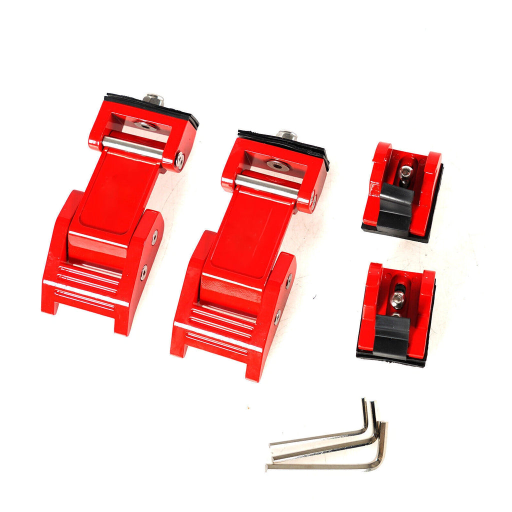 Pair Red Skull Hood Latches with Lock Catch Kit for Jeep Wrangler JK (2007–2018)