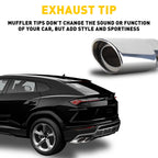 2 Pieces Exhaust Tip for Universal Fit (Rolled Oval Slant, 2.5" Inlet)