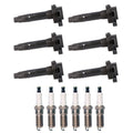 Set of 6 Denso Ignition Coils & Iridium Spark Plugs for Lincoln MKT MKX (2007–2019)