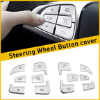 Steering Wheel Button Silver Trim for Mercedes Benz GLC C-Class W205 (2015–2018)