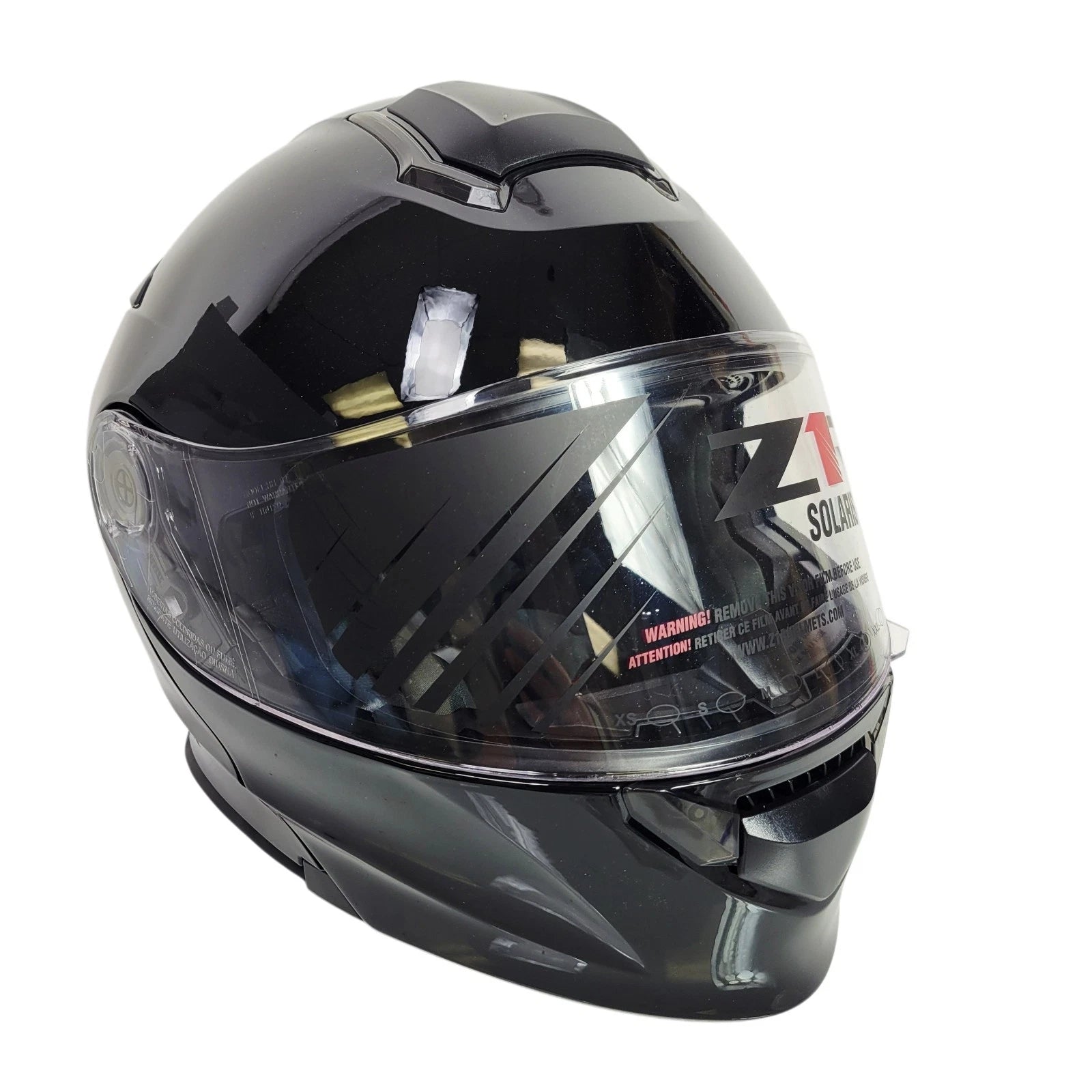Z1R Solaris Full Face Helmet for Electric Snow (Size XL, Gloss Black) 0120-0389
