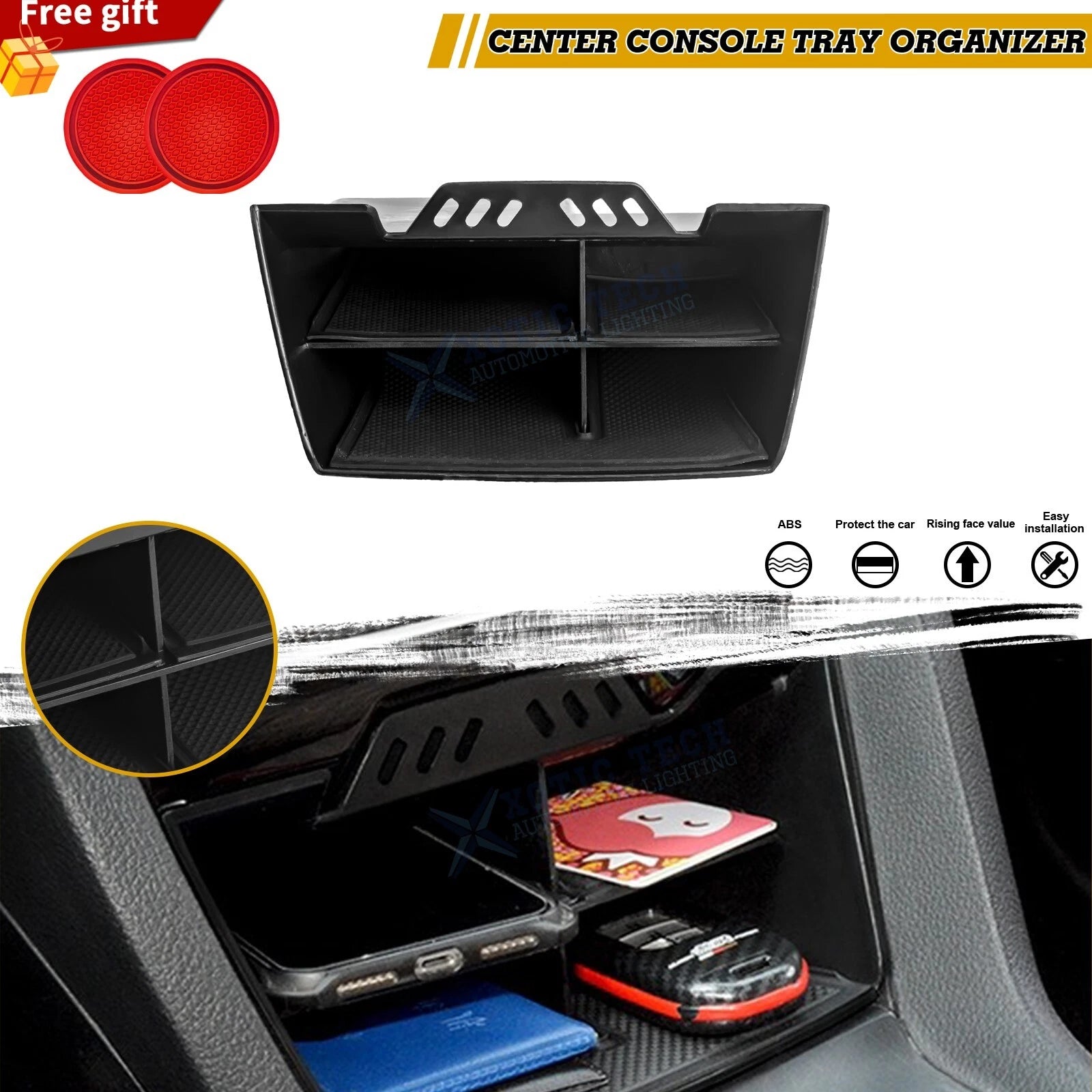 ABS Center Console Storage Organizer for Honda Civic (2016–2021)