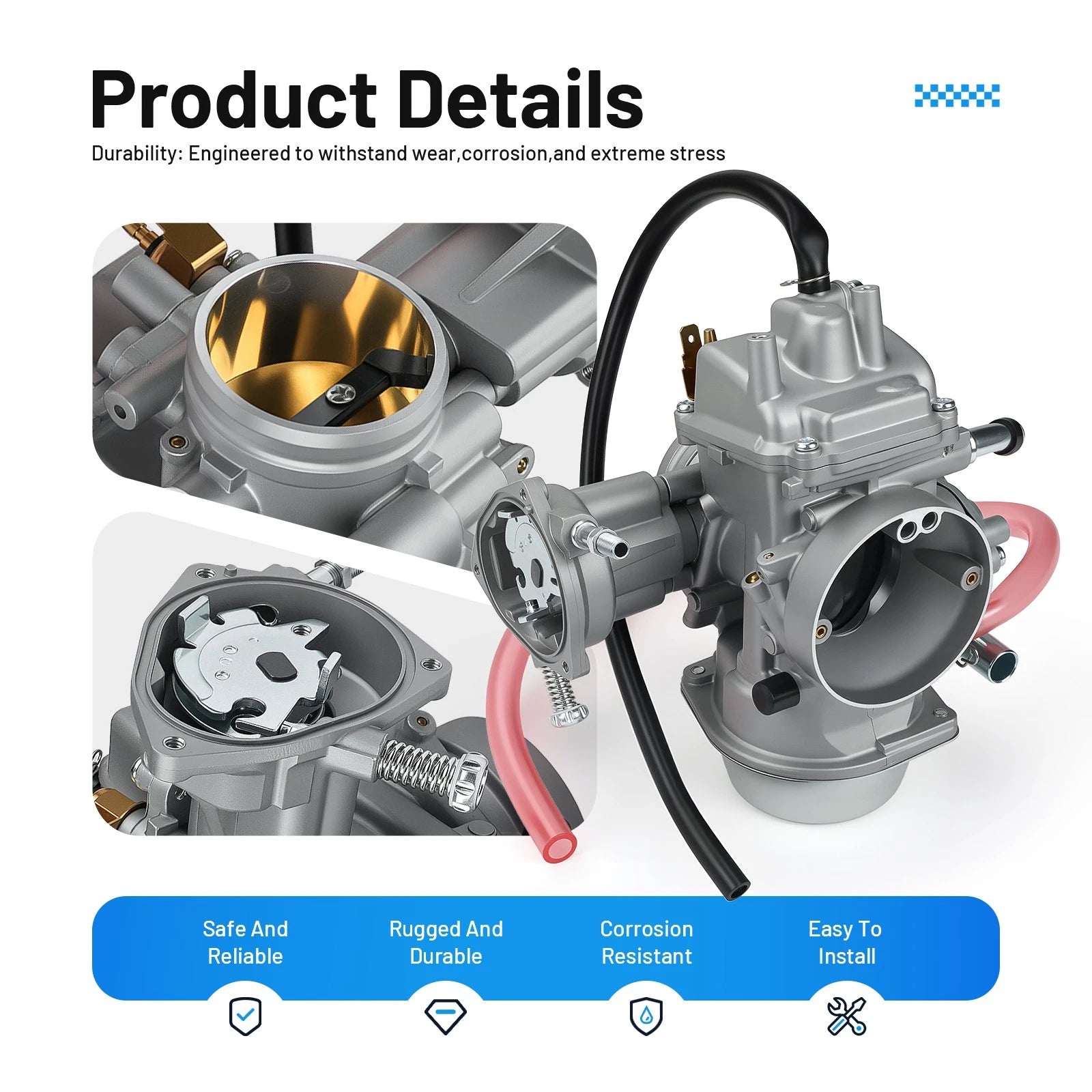 Carburetor & Intake Manifold for Yamaha Rhino 660 YXR660F (2004–2007)