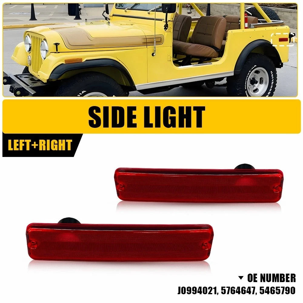 Rear Bumper Side Marker Light Housing Red Cover for Jeep Cherokee SJ (1984–1996)