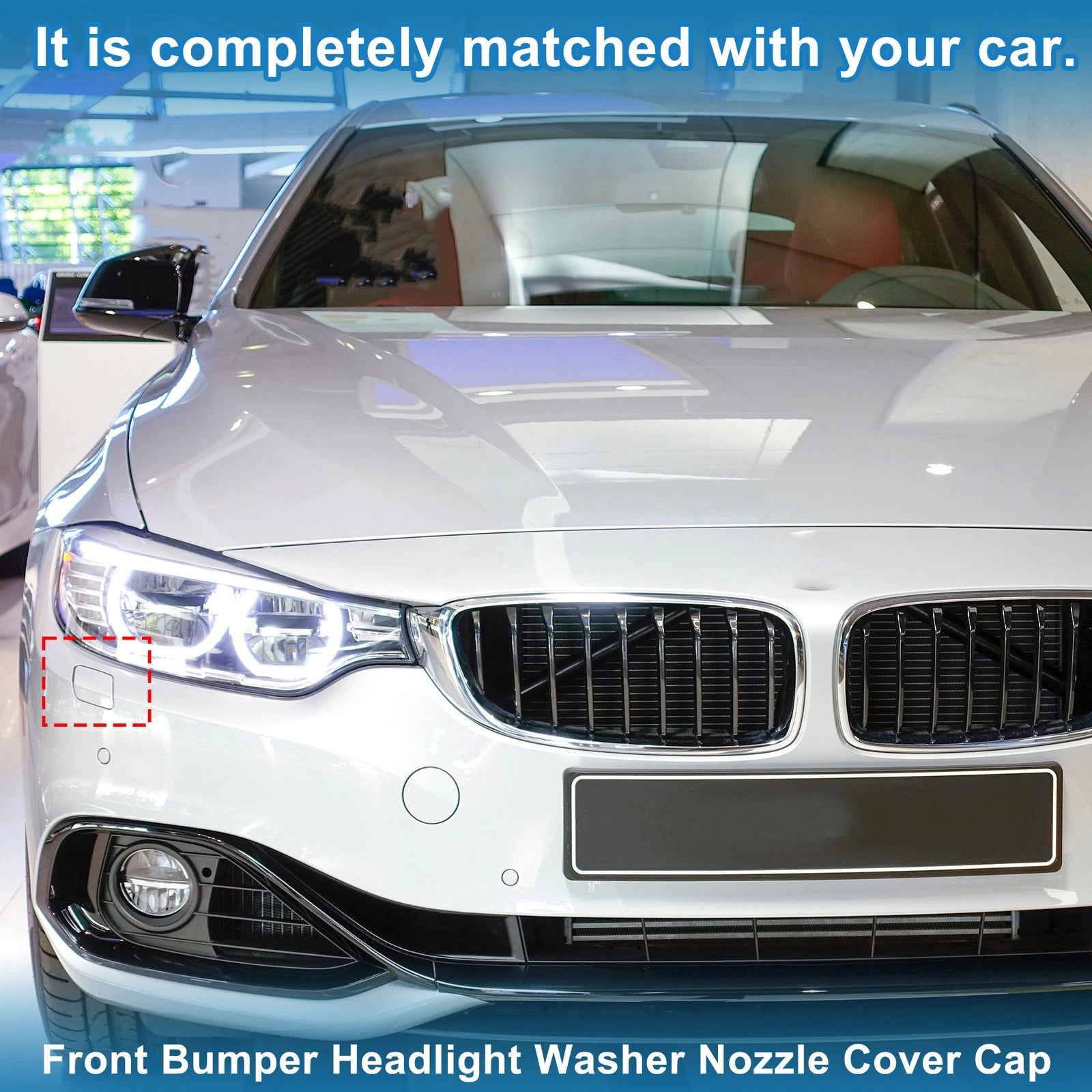 Front Right Washer Nozzle Cover Cap No. 51117363394 for BMW 428i (2014–2016) Red