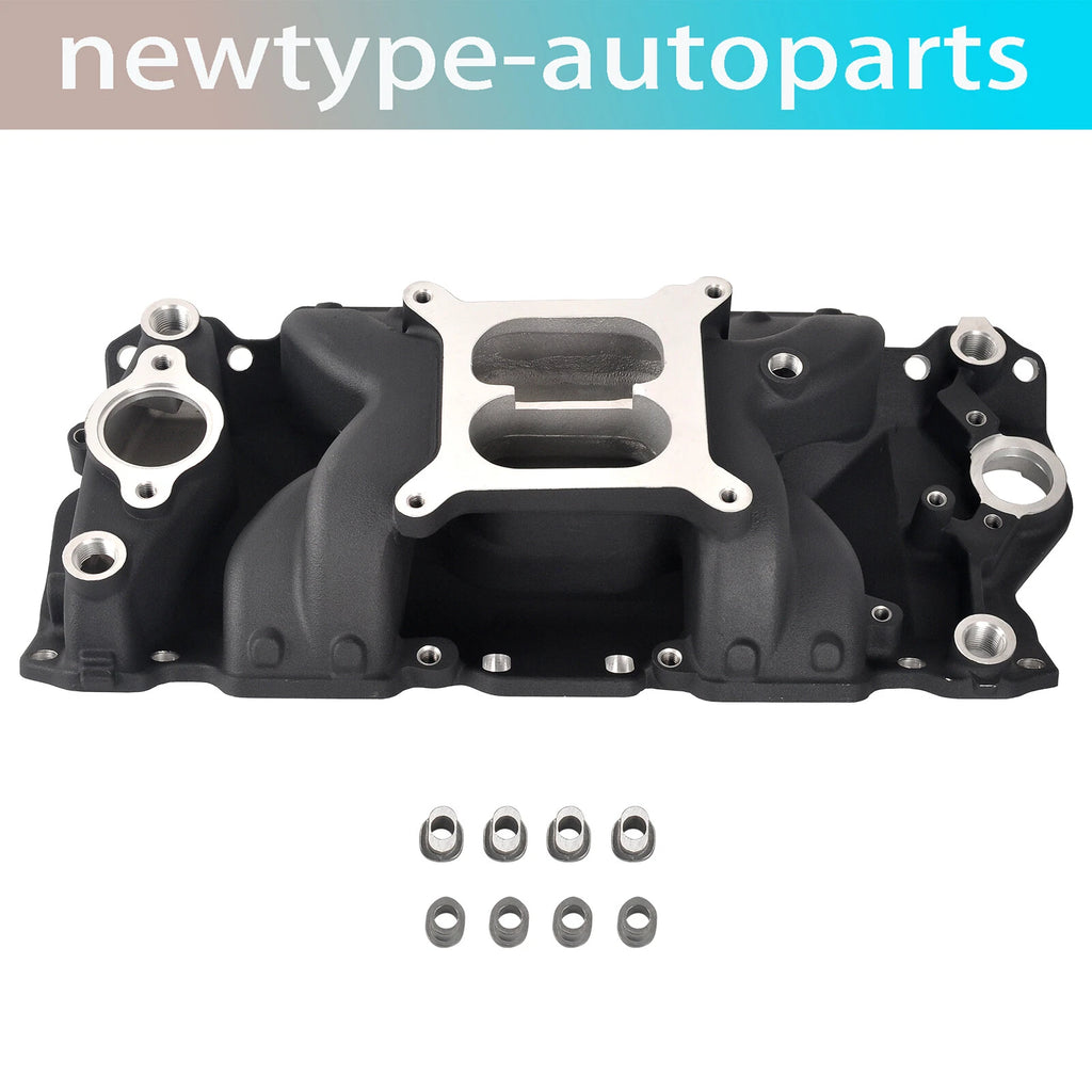 Intake Manifold Dual Plane Aluminum for SBC Chevy 350 400 (1955–1995) Black