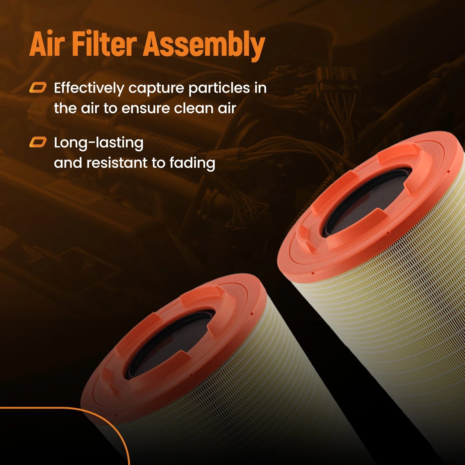 2PC Engine Air Filter for Volvo VNL VNM VN Trucks (2004)