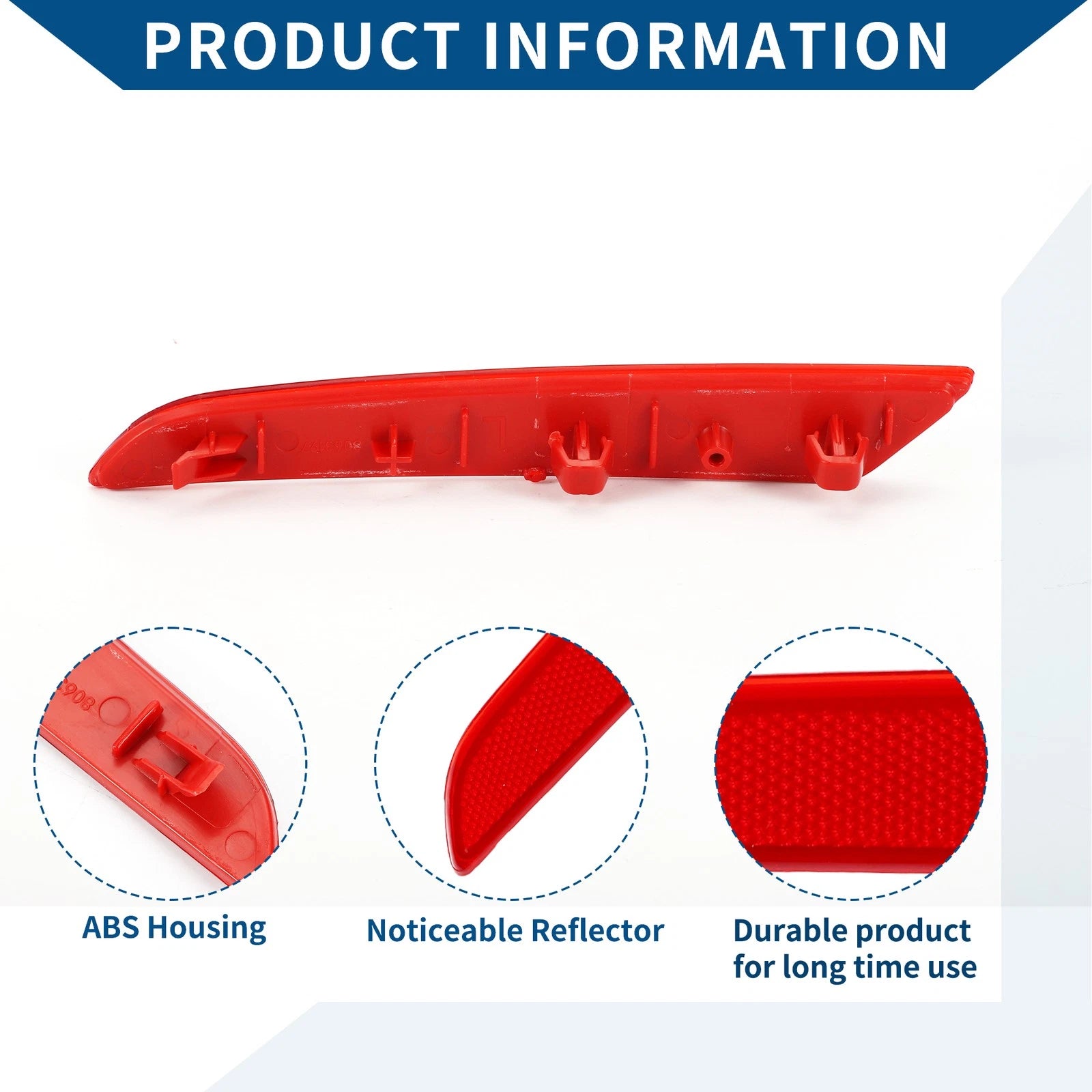 Bumper Reflector No. 63148063197 for BMW 740i (2016–2019) Red Rear Left