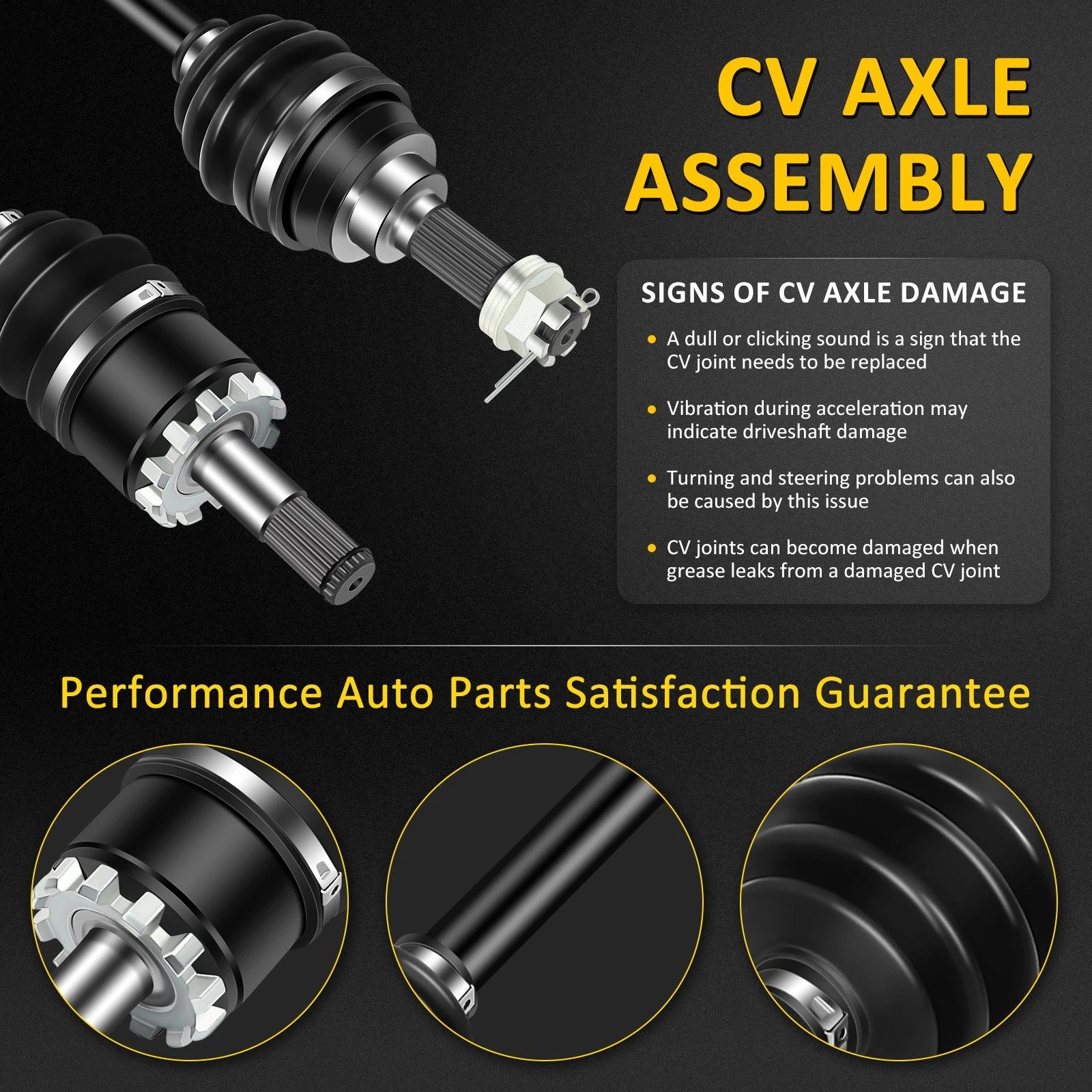 2X Front CV Axle for Kawasaki Prairie 360 650 700