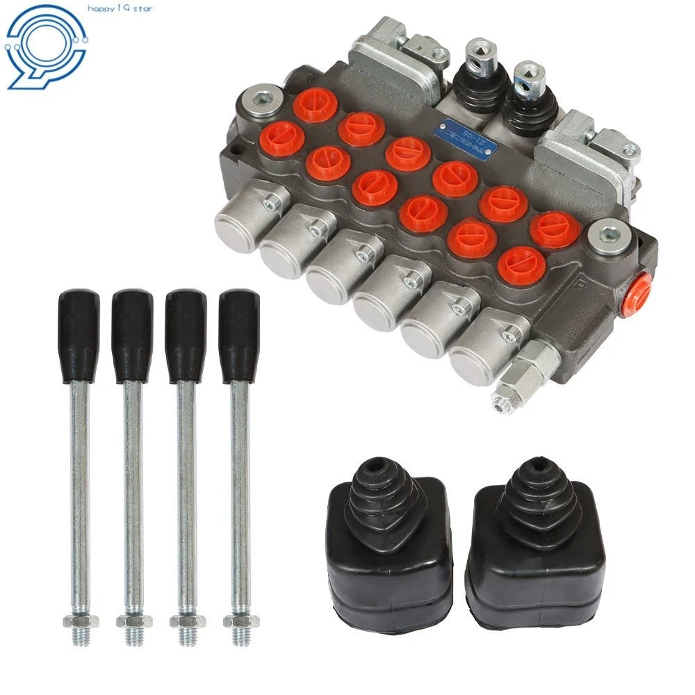6 Spool Hydraulic Backhoe Directional Control Valve with Joysticks