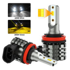 Set of 2 AUXITO H11 H8 LED Fog Light Bulbs Dual Color White Amber