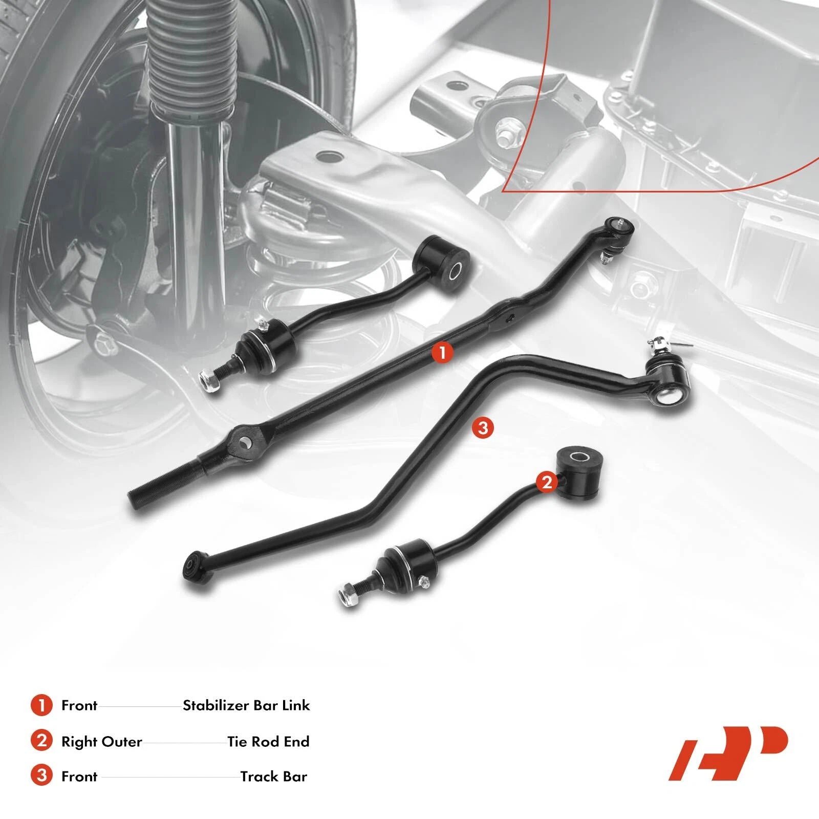 Set of 4 Front Right Outer Sway Bar Links for Jeep TJ (1997–2006)