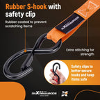 Set of 4 Ratchet Tie Down Straps for Motorcycle Truck (1 inch, 2200 lb)