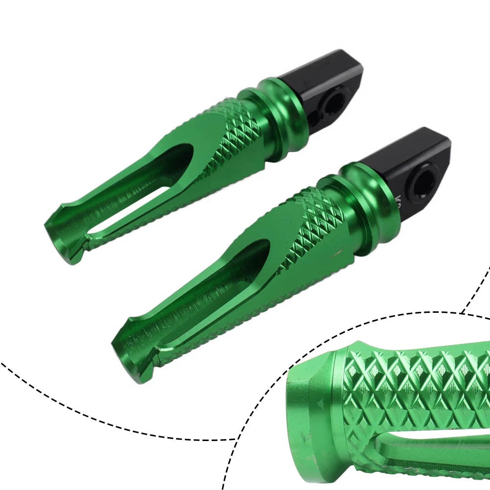 2pcs Green Rear Passenger Foot Peg for Daytona 675/R, 955i, Tiger 1050/SE/Sport