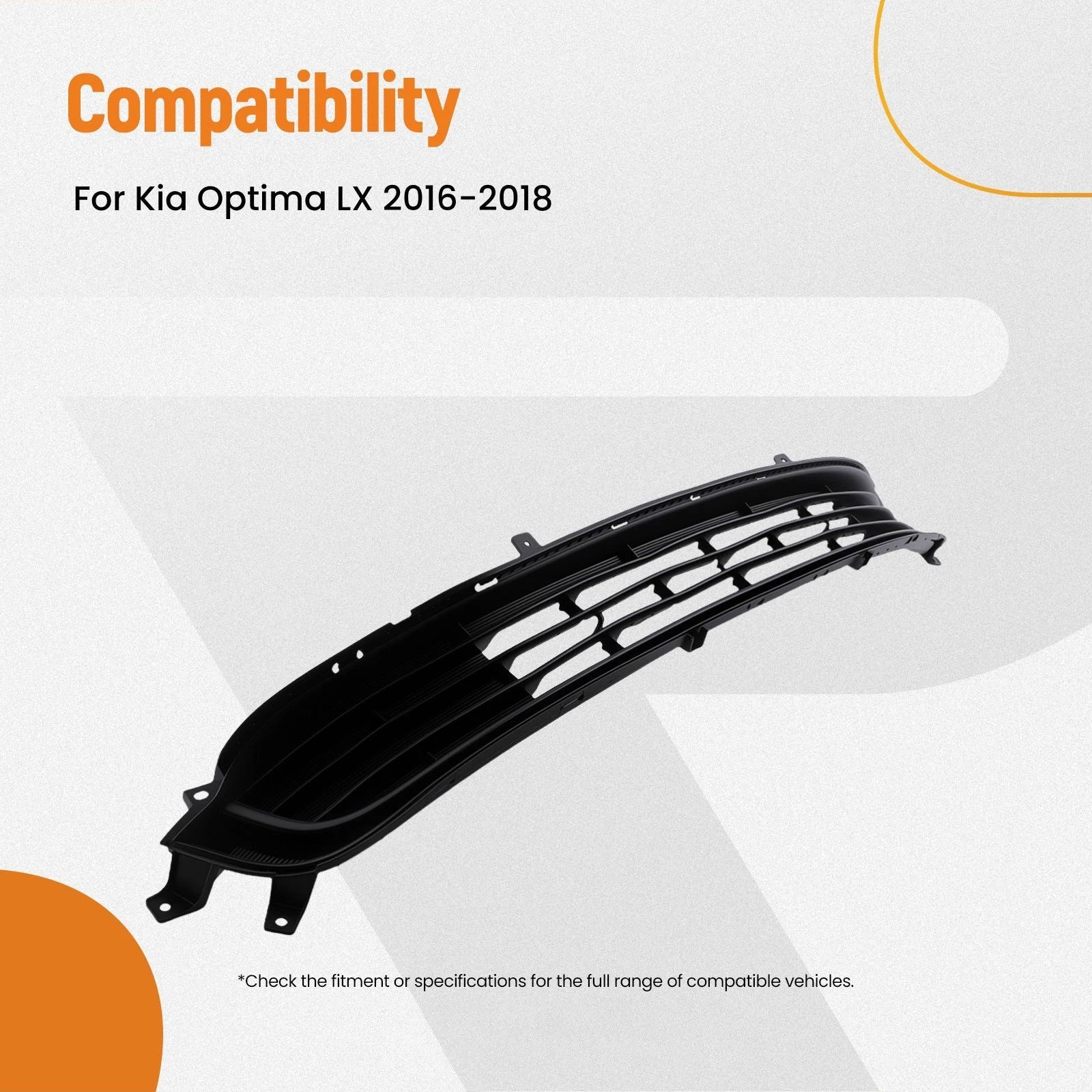 Black Front Mesh Grille for Kia Optima LX (2016–2018) 86560D5010