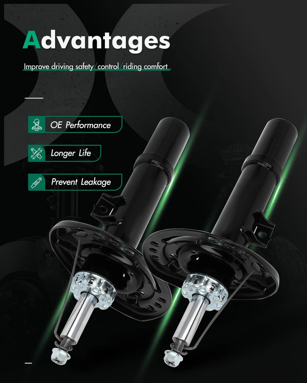 Pair Front Shock Absorber Struts for Honda Civic (2016–2021) & Insight (2019–2022)