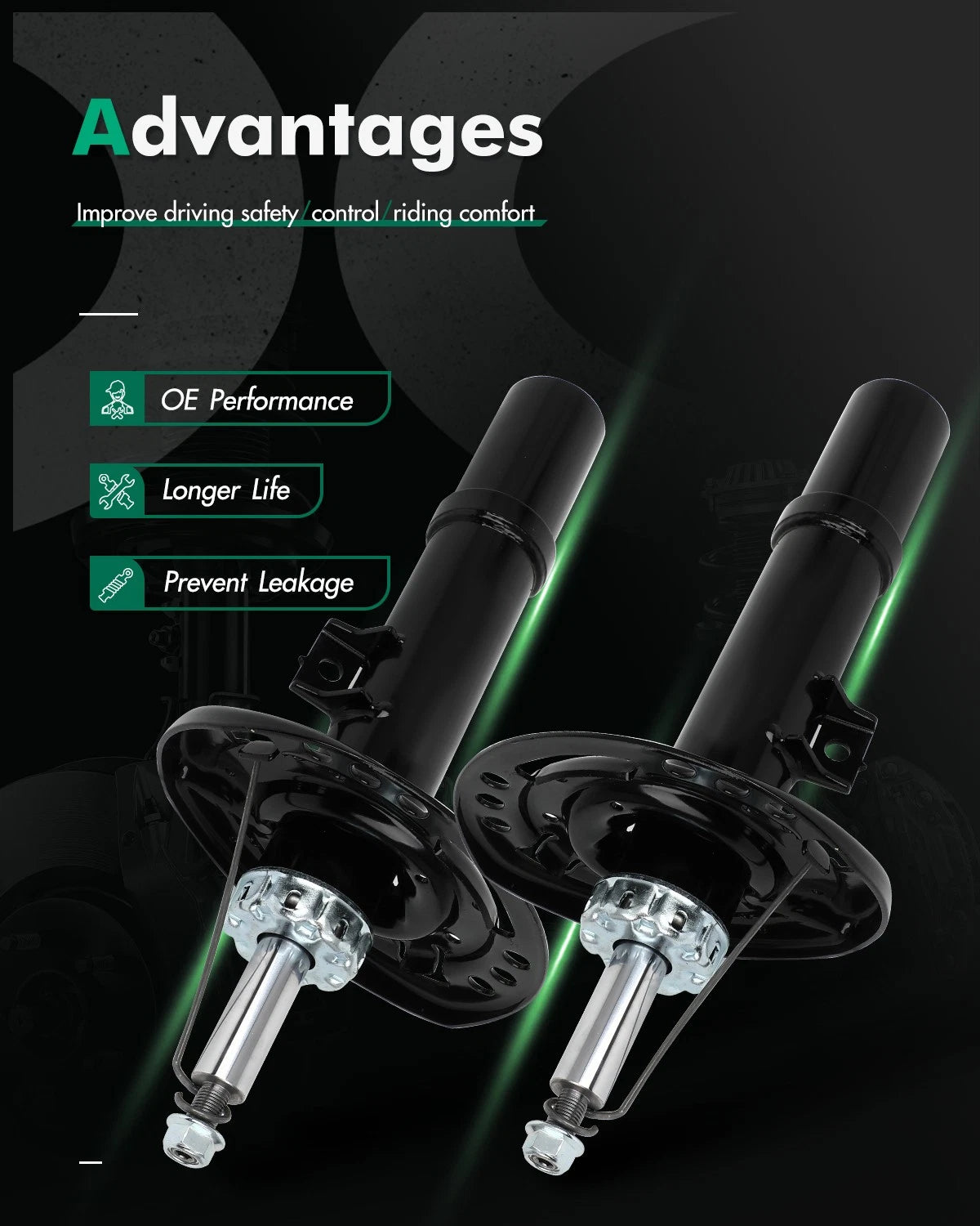 Pair Front Shock Absorber Struts for Honda Civic (2016–2021) & Insight (2019–2022)