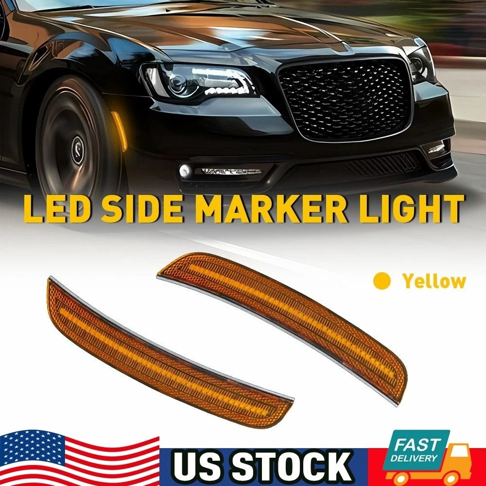 Front LED Bumper Marker for Chrysler 300 (2015–2023) 68214402AD, 68214403AD