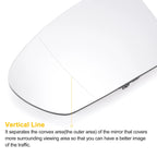 Left Side Heated White Mirror Glass for Mercedes A-Class B-Class 