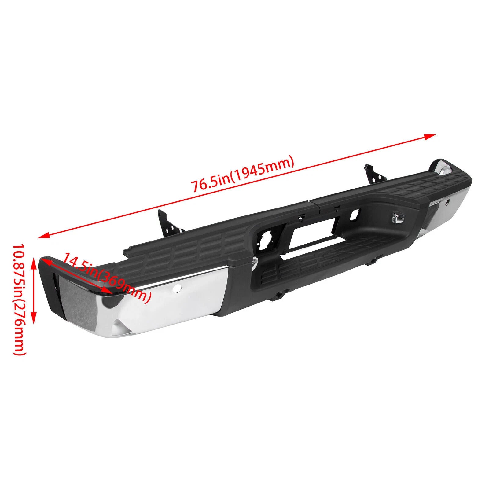 Chrome Steel Bumper & End Caps for Chevy Silverado GMC Sierra (2007–2014)