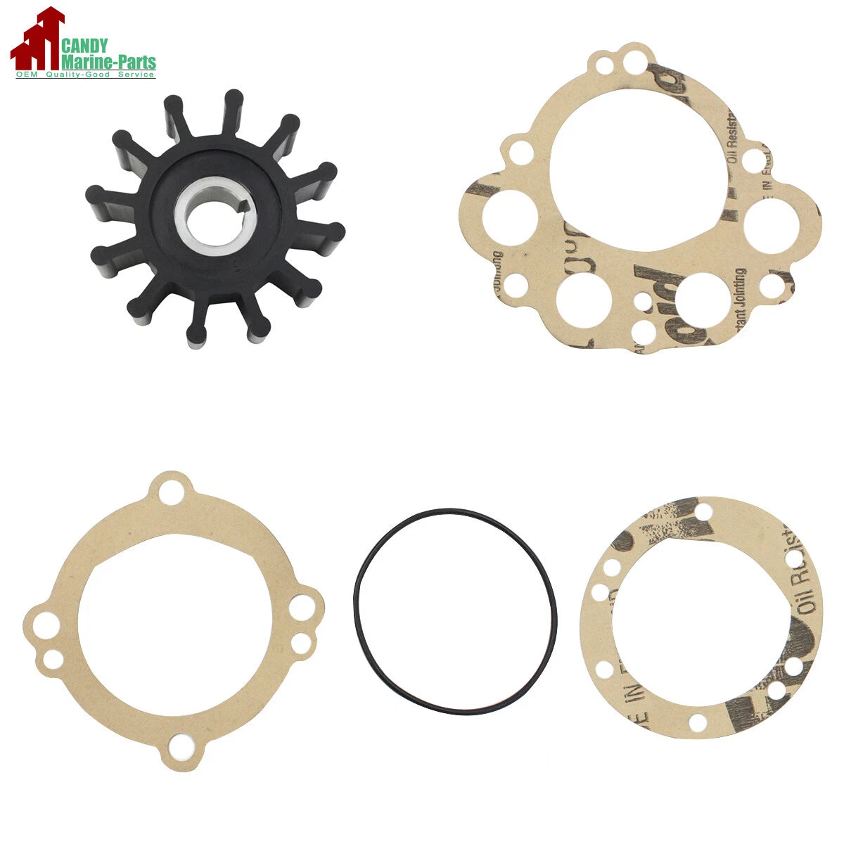 Flexible Water Pump Impeller for Sherwood 10077K 132-0375 33100 Sierra 23-2000