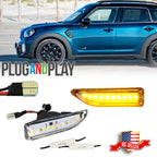 Clear Lens LED Signal Side Markers for Mini Cooper Countryman (2017–2024)