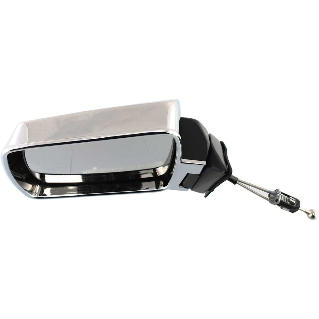 Manual Remote Mirror for Jeep Cherokee (1984–1996) Chrome Black Base