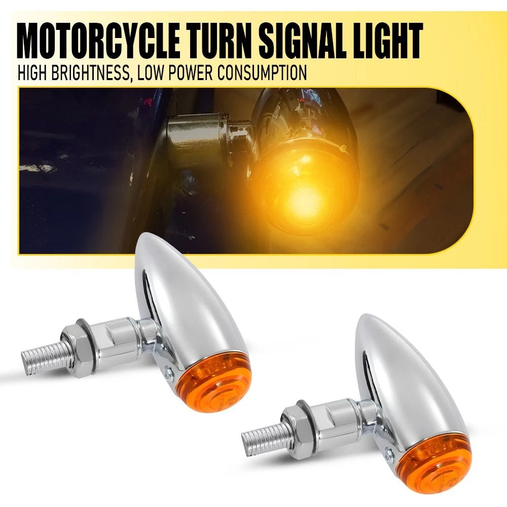 Chrome Bullet Turn Signals for Harley Sportster XL 1200 883 (1991–2023)