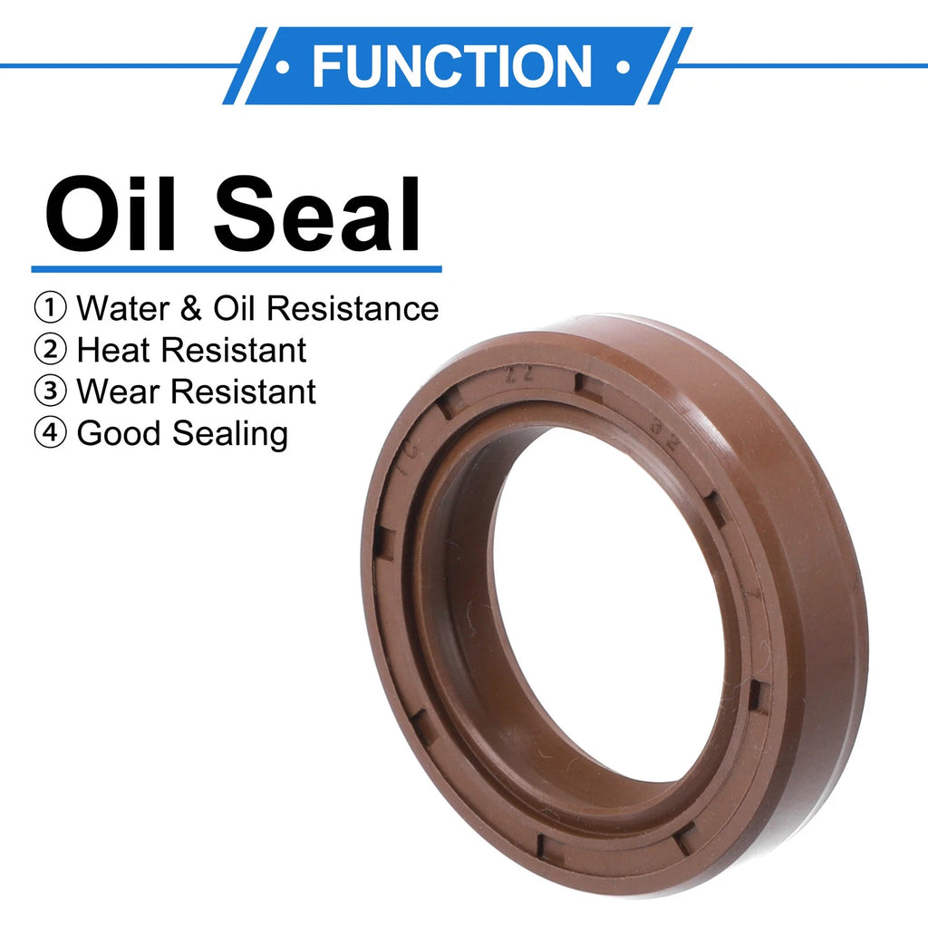 Set of 2 Oil Seal Rotary Shaft Seal FKM Rubber 22x32x7mm