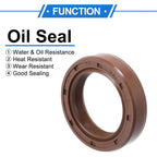 Set of 2 Oil Seal Rotary Shaft Seal FKM Rubber 22x32x7mm