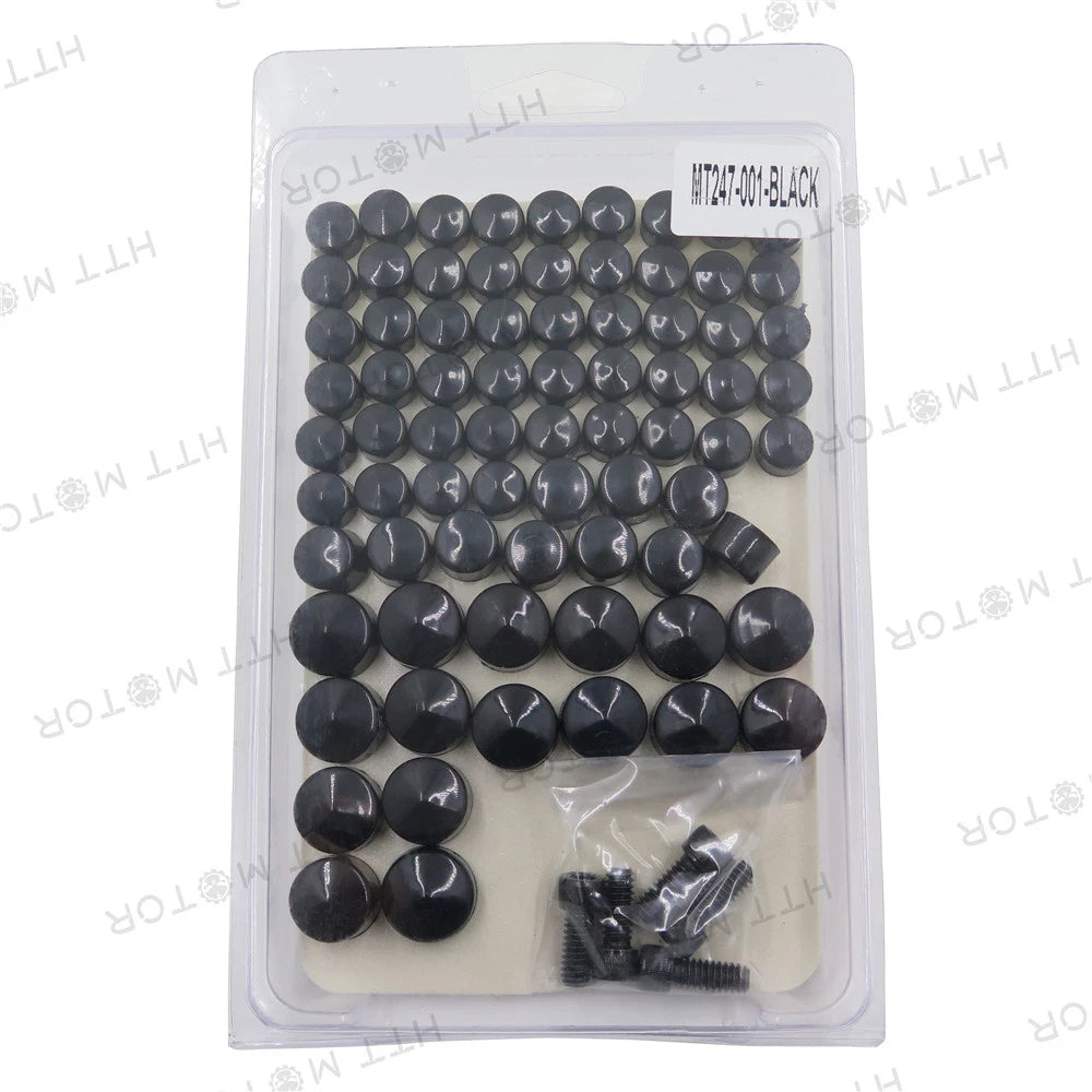 Black Bolt Toppers Caps for Harley FLT FLH (2007–2013)