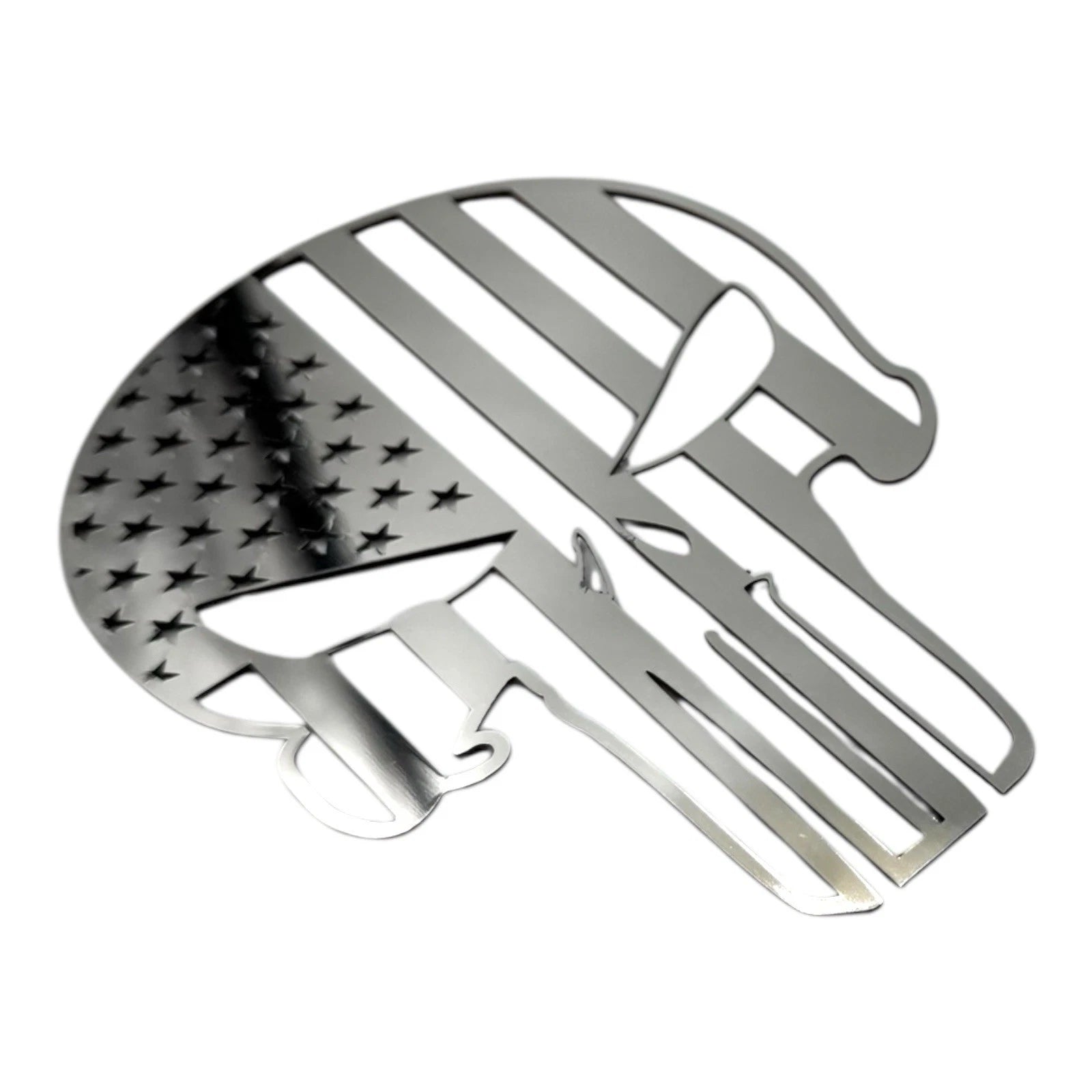 Thin Blue Line Punisher Skull Emblem Polished Stainless for Dodge Charger (2015–2023)