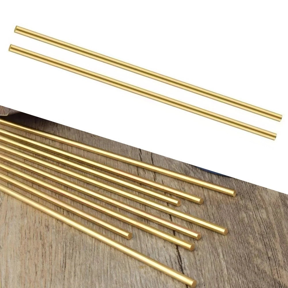 Set of 2 Brass Round Rods 3mm Diameter 200mm Length for Miniature Shafts