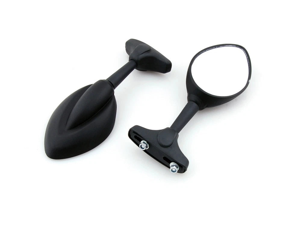 Universal Moto Mirrors for Honda Kawasaki Suzuki Yamaha Ducati (All Years) - Black