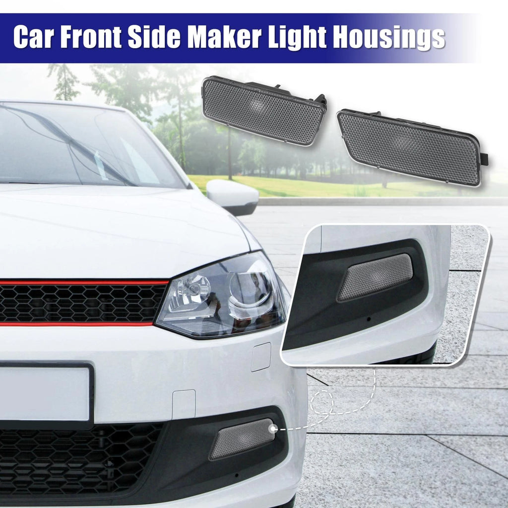 Pair Front Bumper Side Marker Light for VW Golf GTI (Clear Black) 782685432634