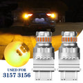 2X 3157 LED Yellow Amber Turn Signal Bulbs for