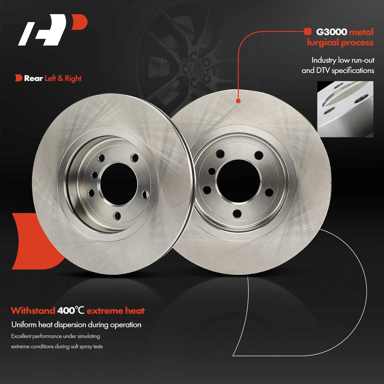 2Pcs Front Disc Brake Rotors for BMW 330Ci 330xi 330i (2001–2006)