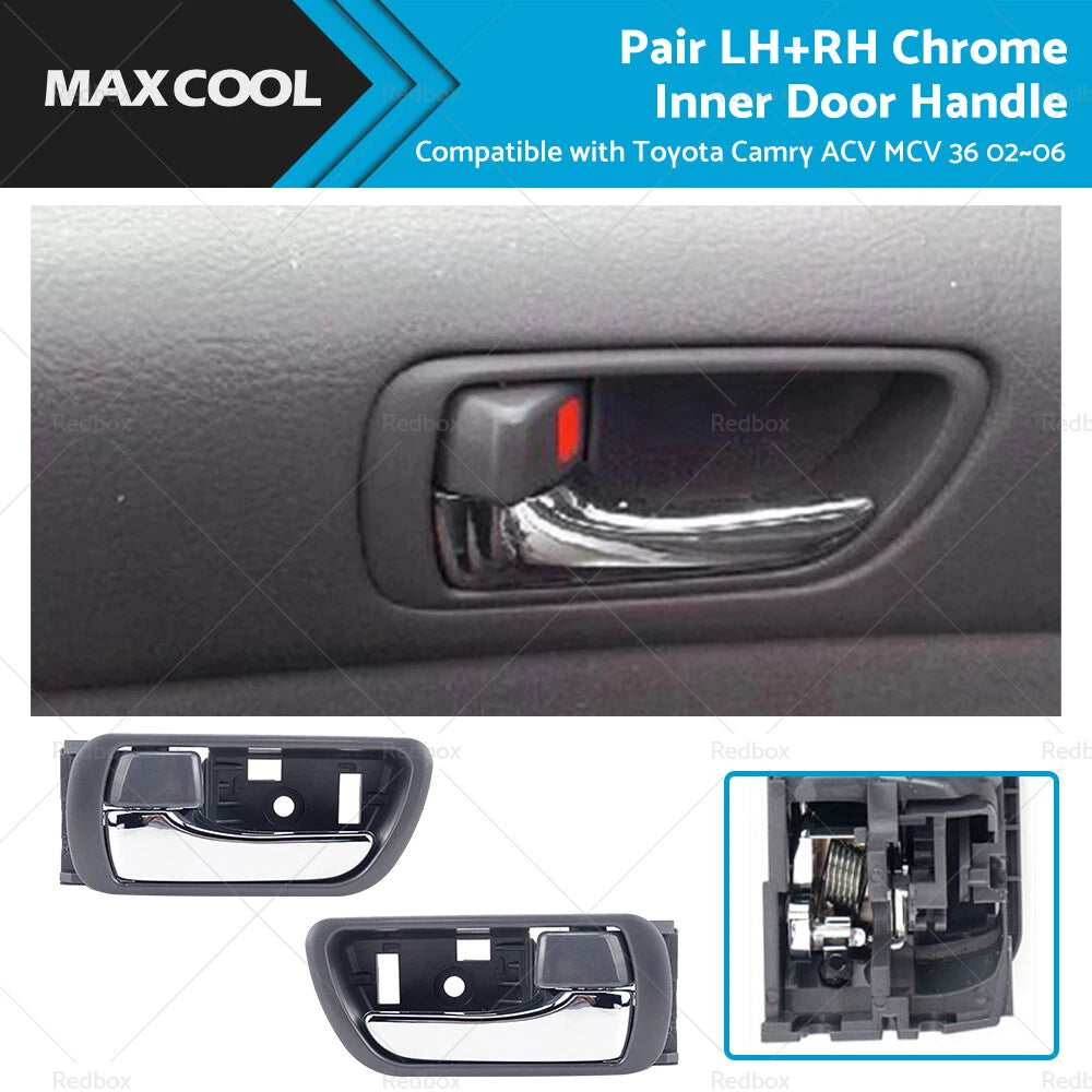 Pair Inner Door Handle for Toyota Camry (2002–2006) Chrome