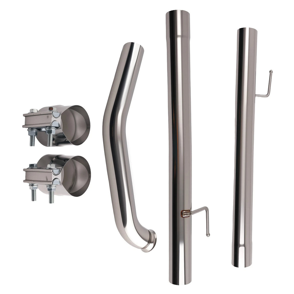Chrome Turbo Pipes for Dodge Ram 1500 (2014–2018) with Silicone Hose