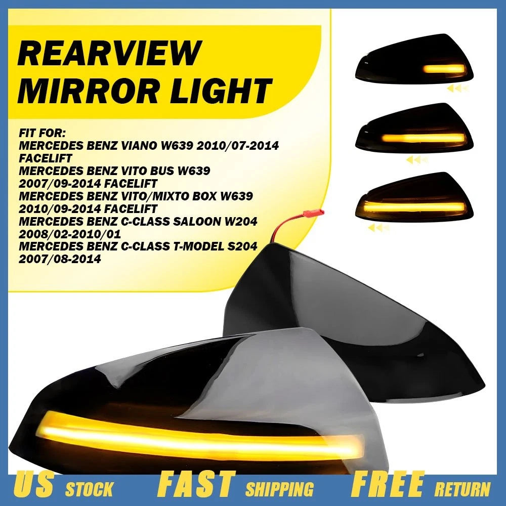 LED Sequential Amber Mirror Light for Mercedes Viano W639 (2010–2014)