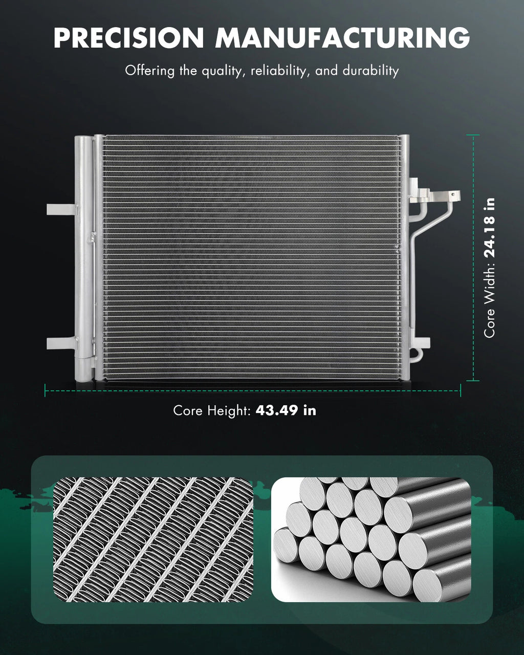 Aluminum AC Condenser for Ford Focus (2015–2018), Transit Connect (2014–2018)